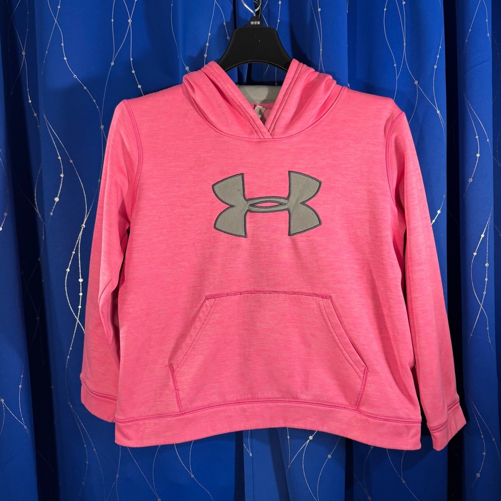 Under Armour Kids Pink Hoodie Logo Fleece Sweatshirt Size YXL